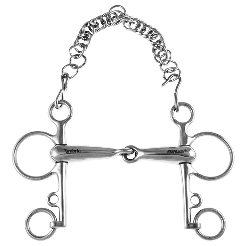 Metalab jointed pelham bit with long cheeks super light