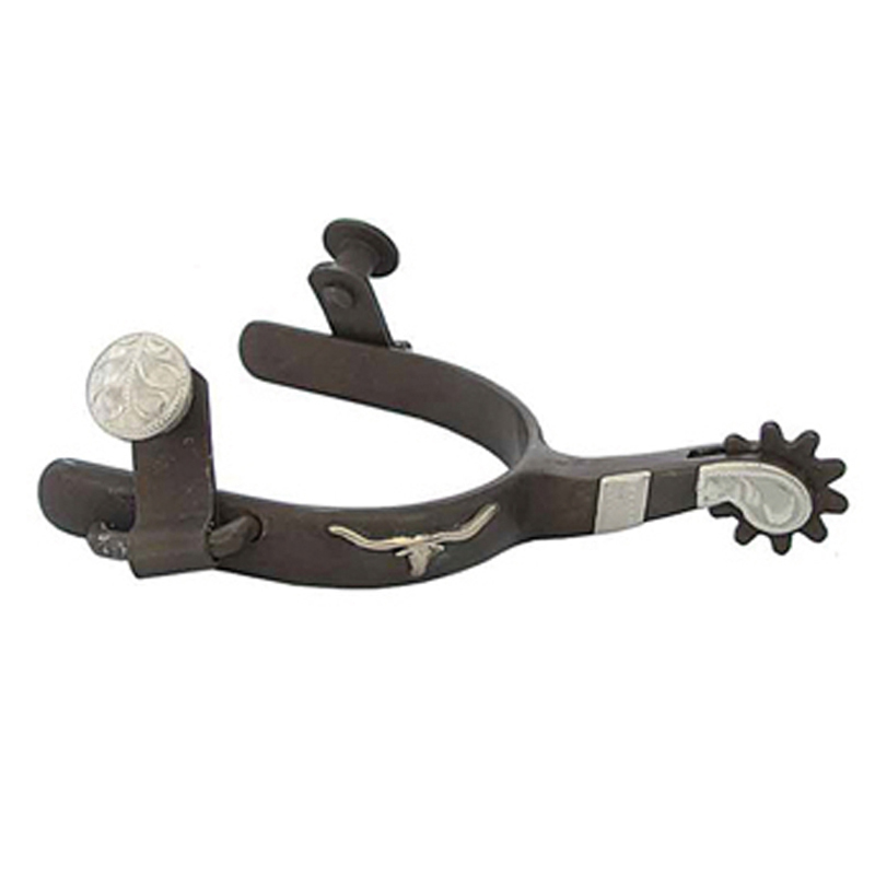 Kid western spurs stem short black iron and silver