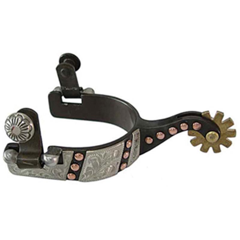 Kid western spurs stem long black iron and silver