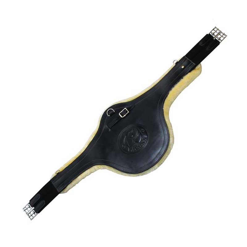 Leather belly protector girth pariani removable lambskin