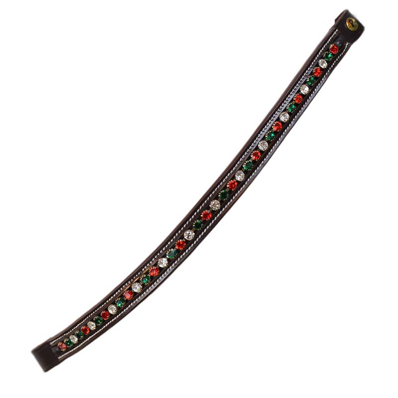 Flag browband leather pariani with crystal