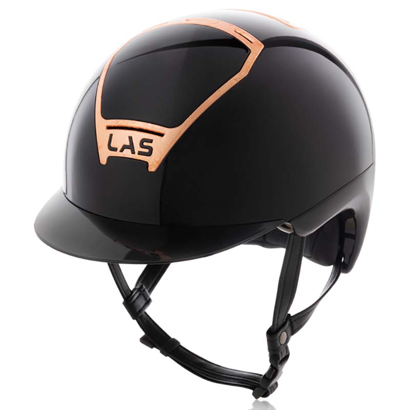 Las riding helmet opera with copper frame