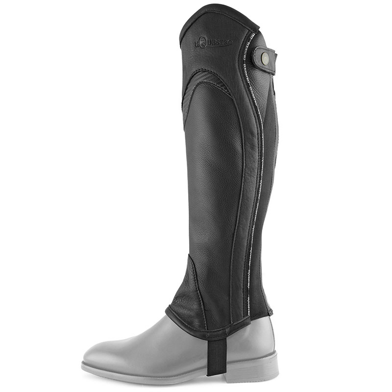 Half chaps riding equestro corby leather closure elastic