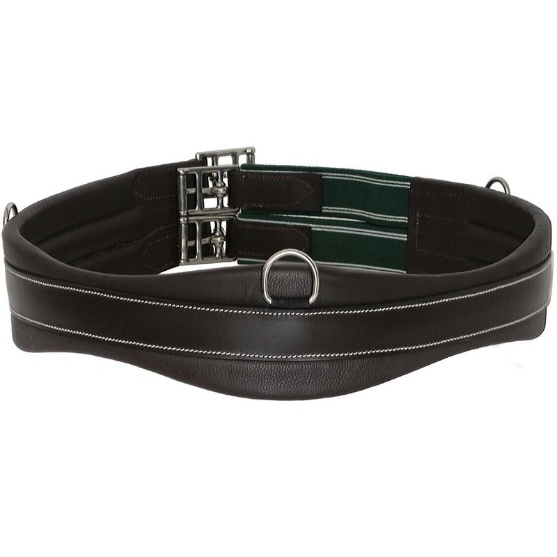 Winner guard girth in leather with elastics