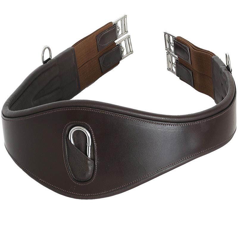 Winner shaped english leather saddlegirth