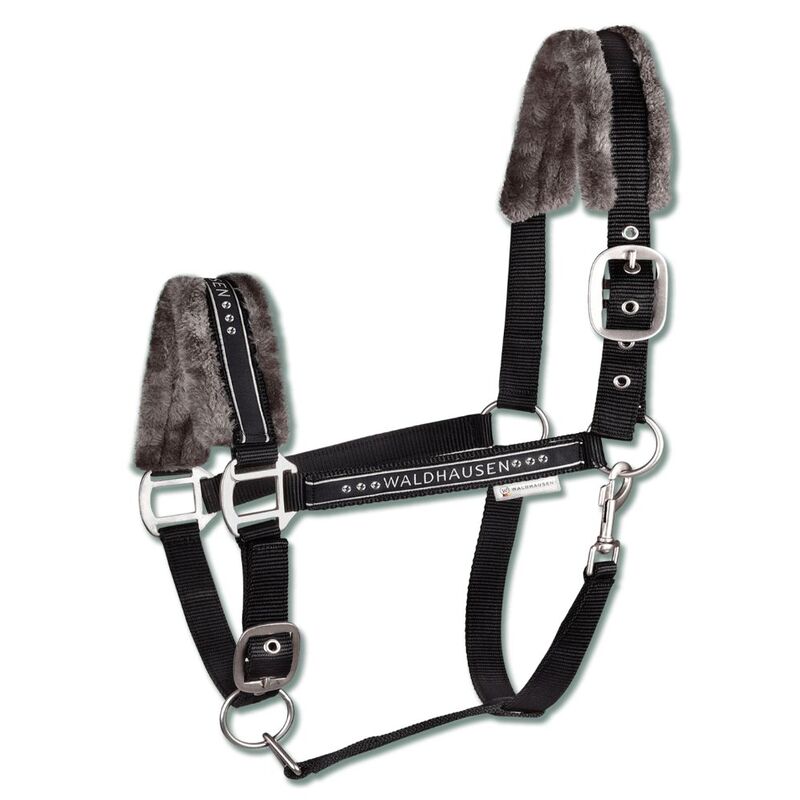 Elegant soft halter with glitter satin buckler