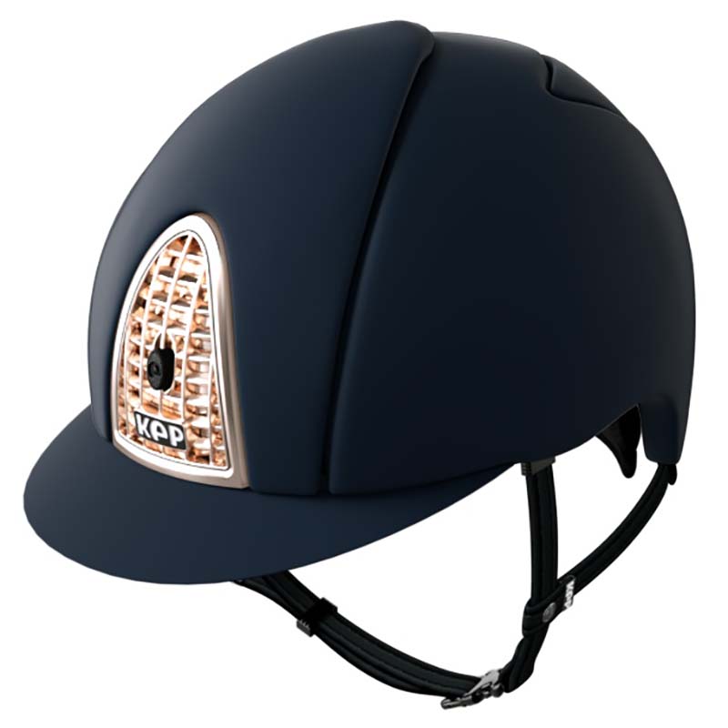Casco kep italia model cromo t blue with frame and grille gold rose