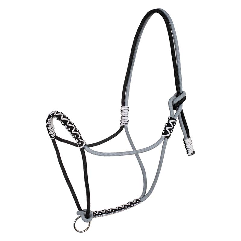 Cord halter with decorative braiding