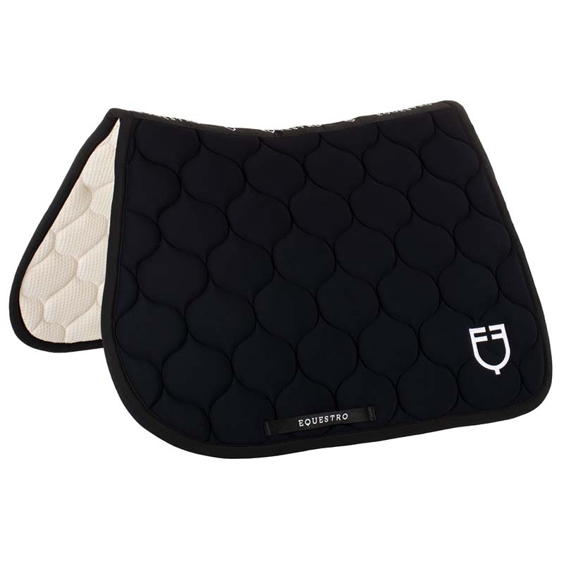 Equestro quilted jumping saddle pad black line edition