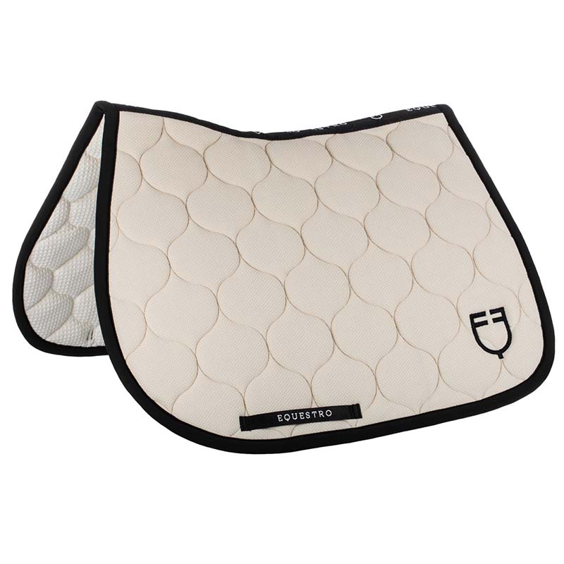 Equestro jumping saddle cloth perforated fabric black line edition