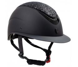RIDING HELMET EQUESTRO MODEL GALAXY WITH WIDE VISOR AND CRYSTALS - 3306
