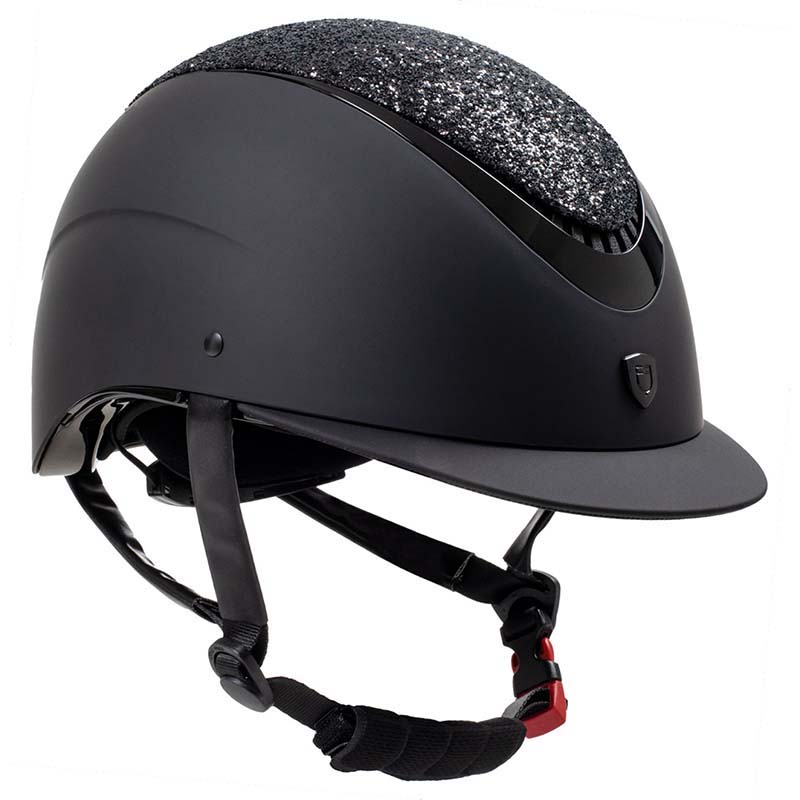 Riding helmet equestro galaxy rhinestones with narrow visor