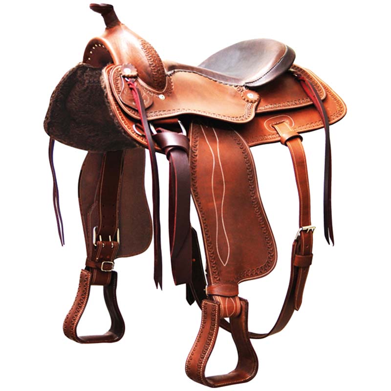Western saddle red horns reiner