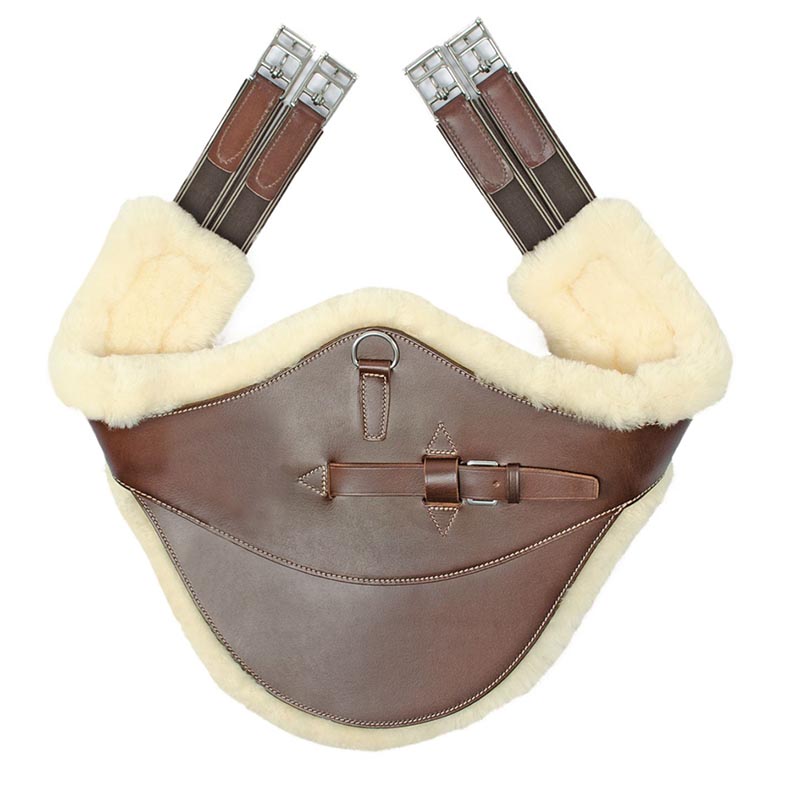 English equestro belly protector with removable sheepskin
