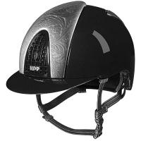 HELMET KEP ITALIA CROMO METAL BLACK FRONT AND REAR ARGENTO FLOREALE