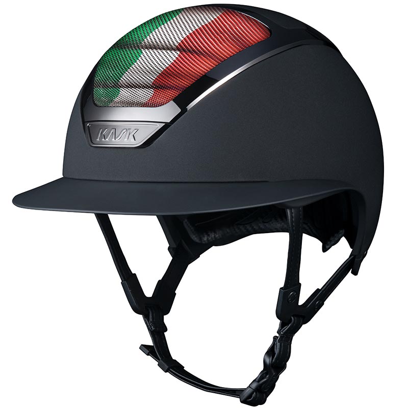 Riding helmet kask flag on star lady chrome