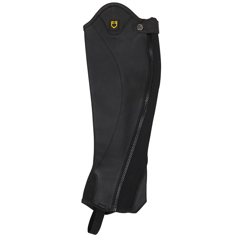 Leather unisex gaiters magellano model with side zipper