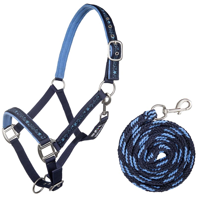 Hkm nylon halter with lead deco stars