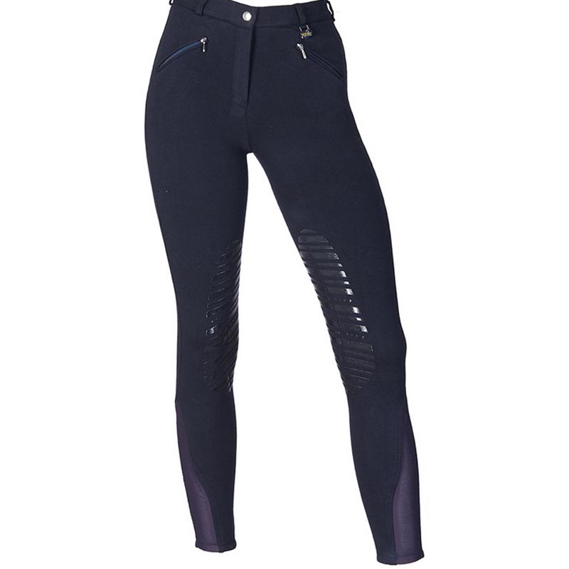 Cotton riding breeches with grip knee woman