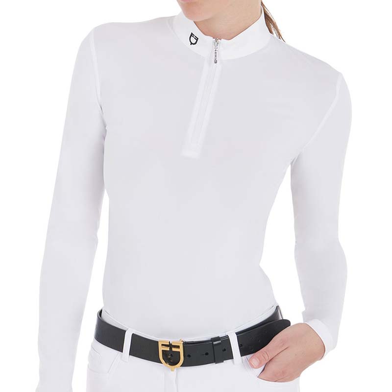 Competition polo for woman with long sleeve artemis model