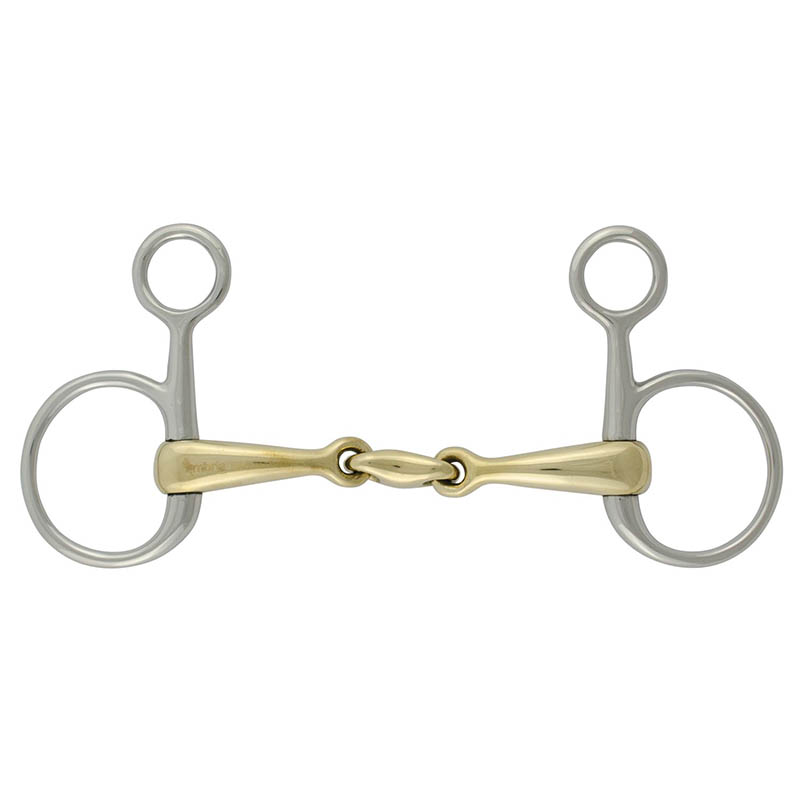 Baucher snaffle bit central olive copper