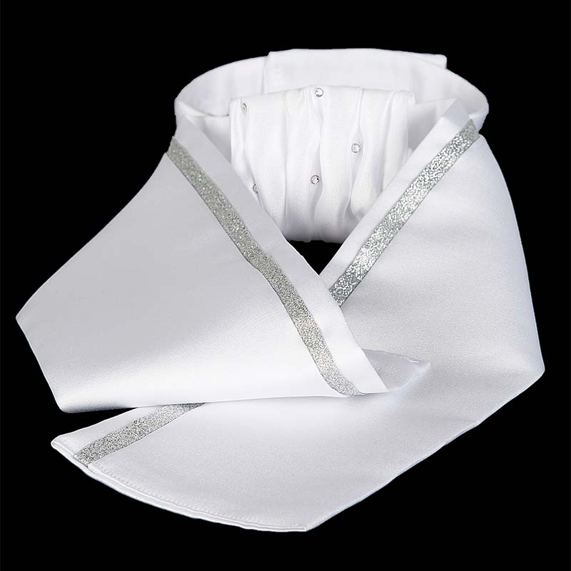 Plastron equiline cloe with strass and silver ribbon
