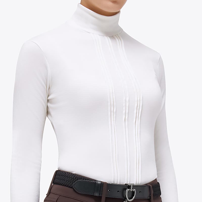 Ladies polo training cavalleria toscana in technical wool long sleeve
