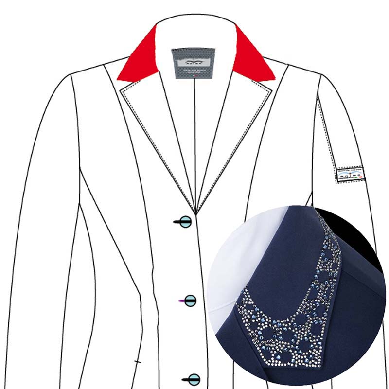 Customization animo competition jacket with two-tone swarovski on collar