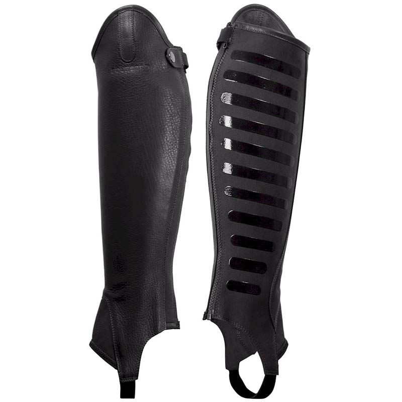 Equestro half chaps in leather with grip