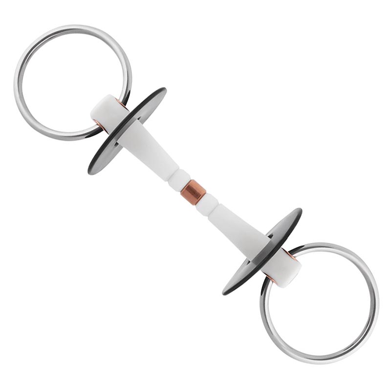 Nathe snaffle rings bit with double joint
