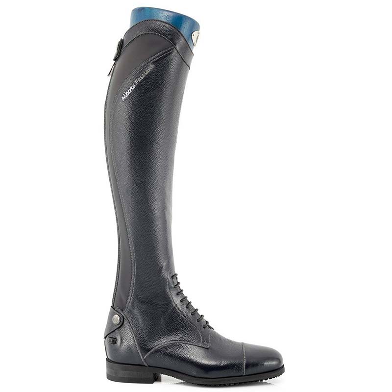 Riding tall boots alberto fasciani model 33080 black with laces