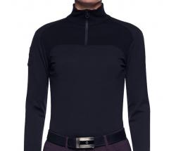 LADIES CAVALLERIA TOSCANA TRAINING PULLOVER IN TECHNICAL WOOL WITH ZIP - 9592