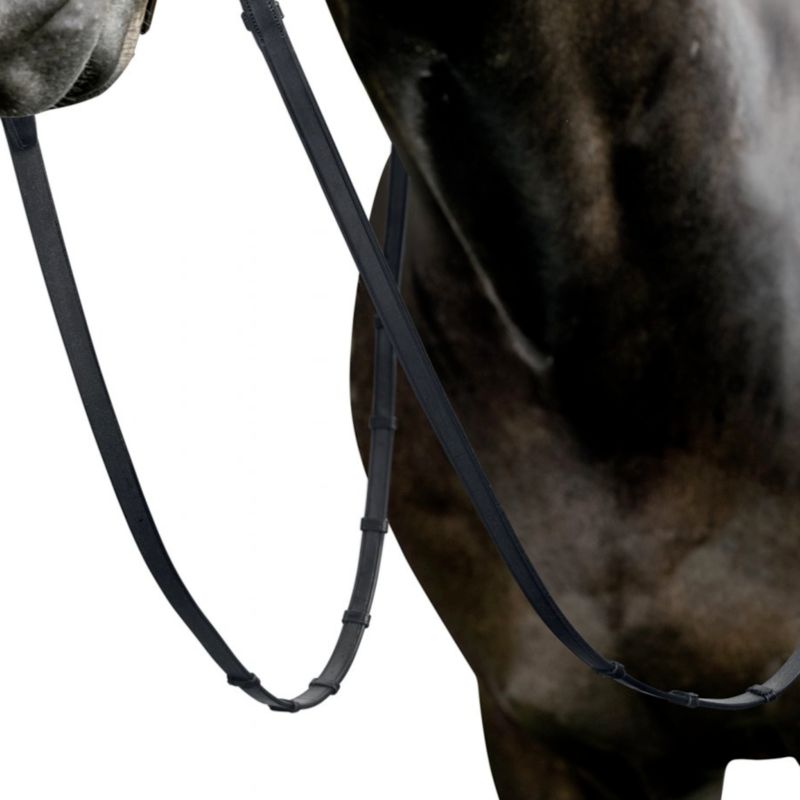 Dressage leather reins sport prestige e137 with 7 stoppers
