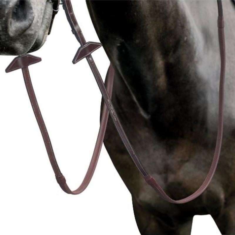 Prestige rubber reins e144 with fancy stitching