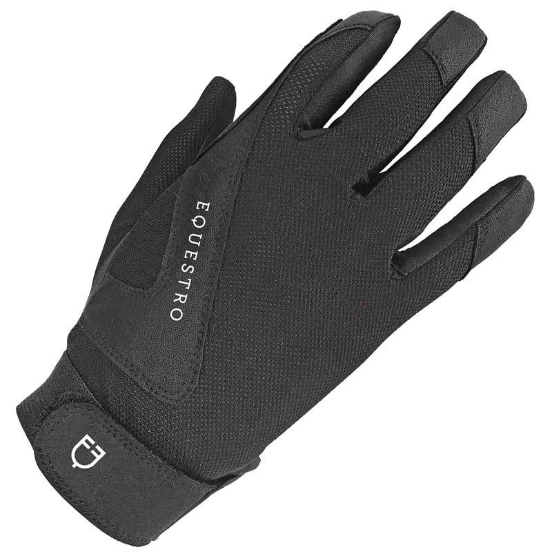 Equestro sunny riding gloves with ultra-grip breathable fabric