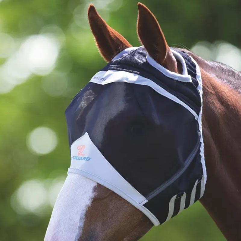 Fly mask thin mesh for horses with ear holes