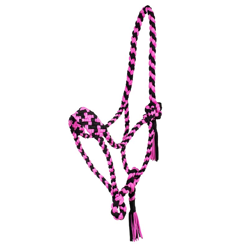 Nylon halter with braiding