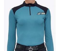 CAVALLERIA TOSCANA TRAINING POLO SHIRT IN PIQUE for WOMEN WITH ZIP - 9647