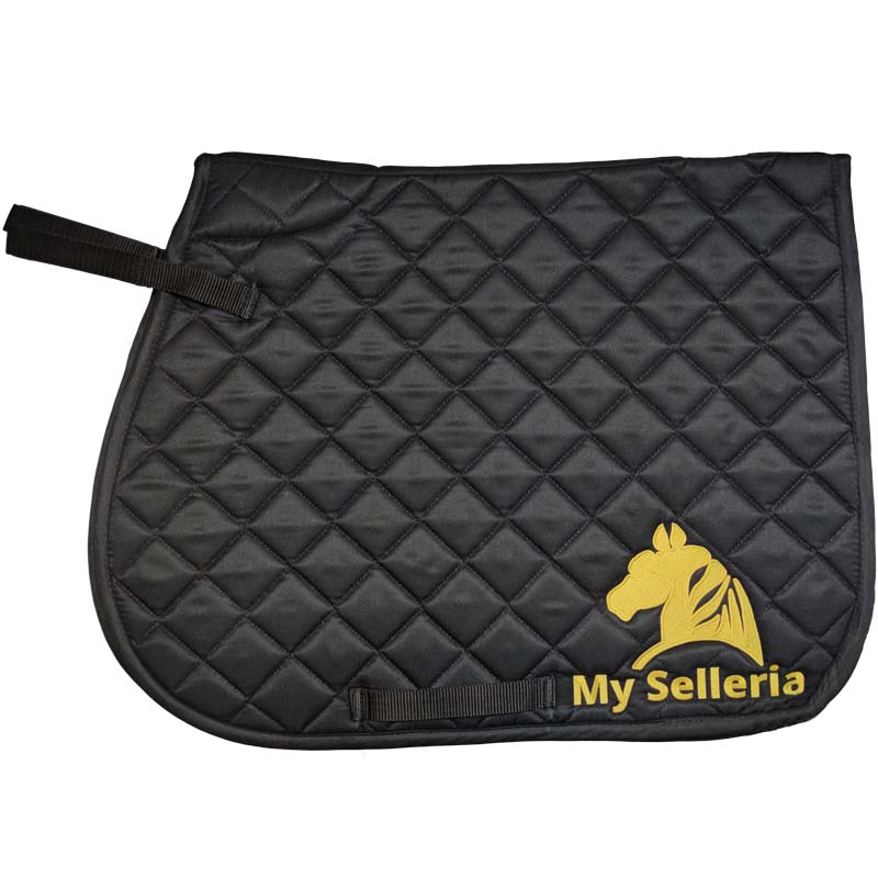 English show jumping saddle pad with my selleria logo embroidery