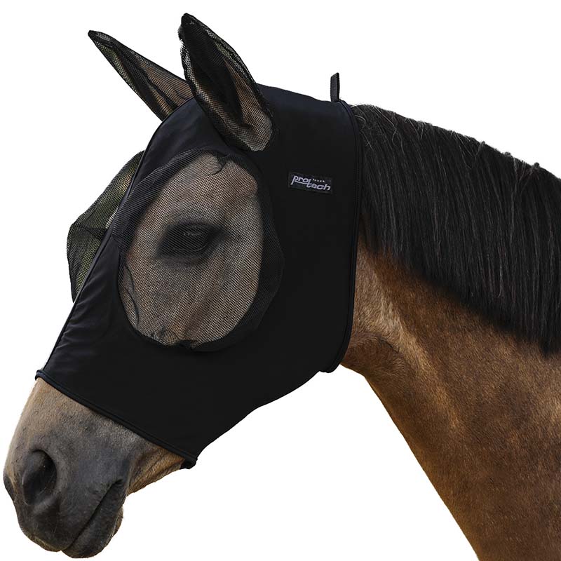 Anti-fly mask with net ear covers