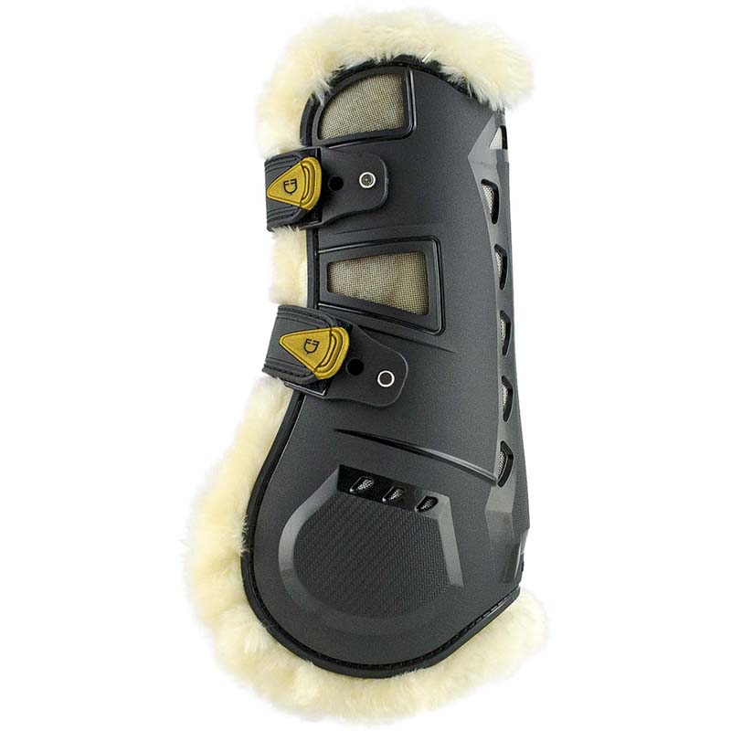 Equestro evolution tendon boots covered in synthetic wool