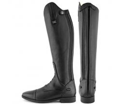 DERBY RIDING BOOTS IN BLACK LEATHER WITH ZIP AND LACES - 3720