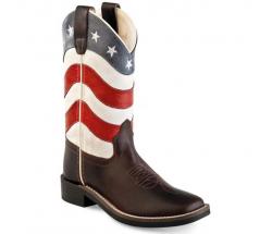 WESTERN JUNIOR and LADIES BOOTS USA FLAG OLD WEST - 4312