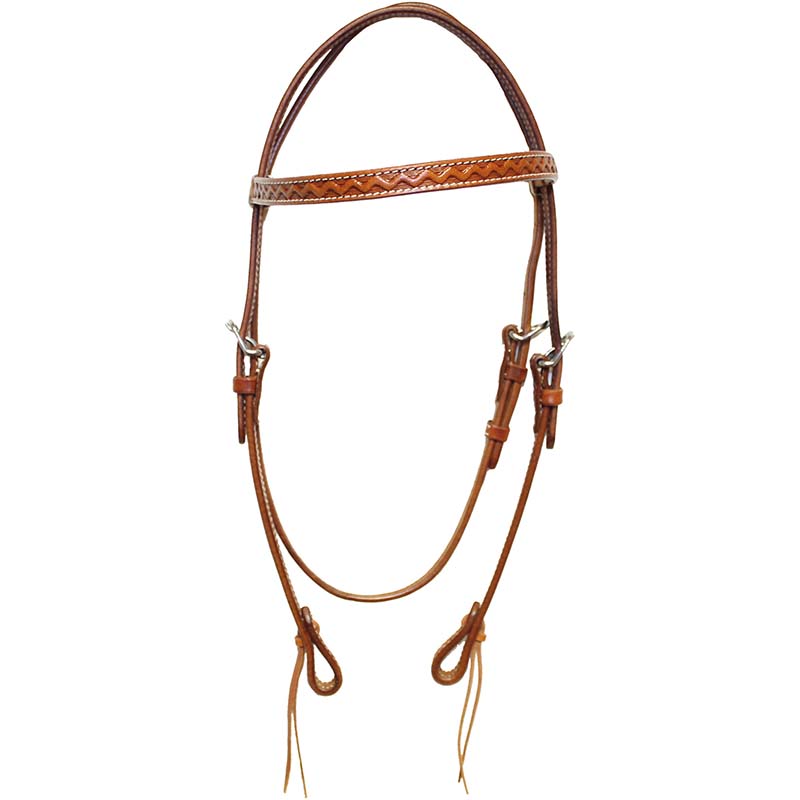 Western brad ren's headstall zig-zag tooling