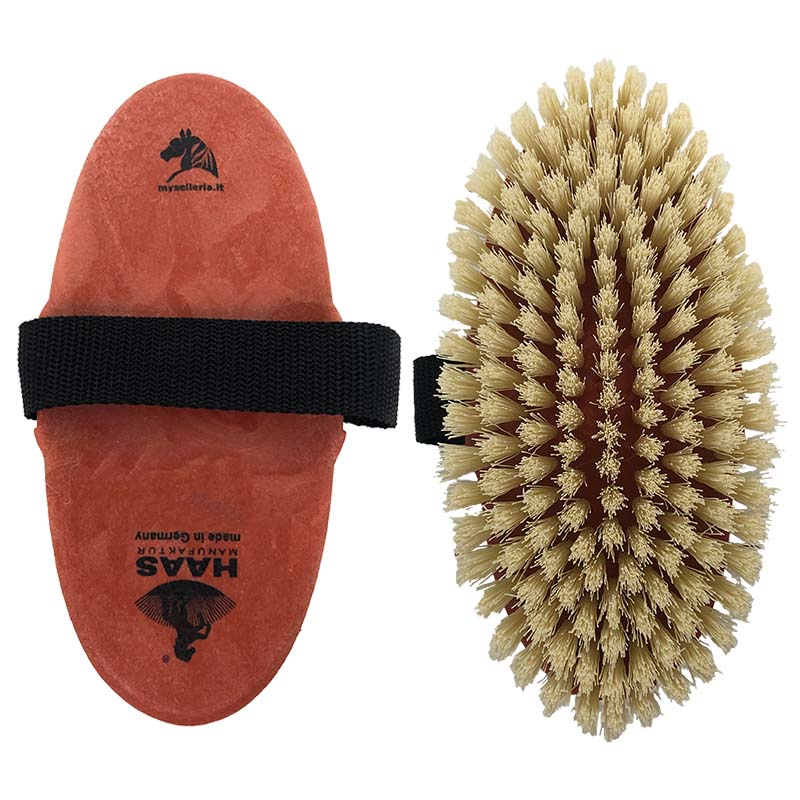 Haas horse cleaning brush with synthetic bristles