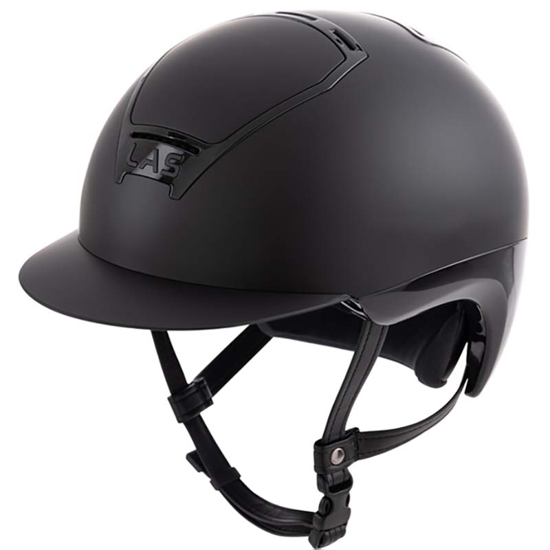 Las riding helmet model opera double with visor and glossy frames
