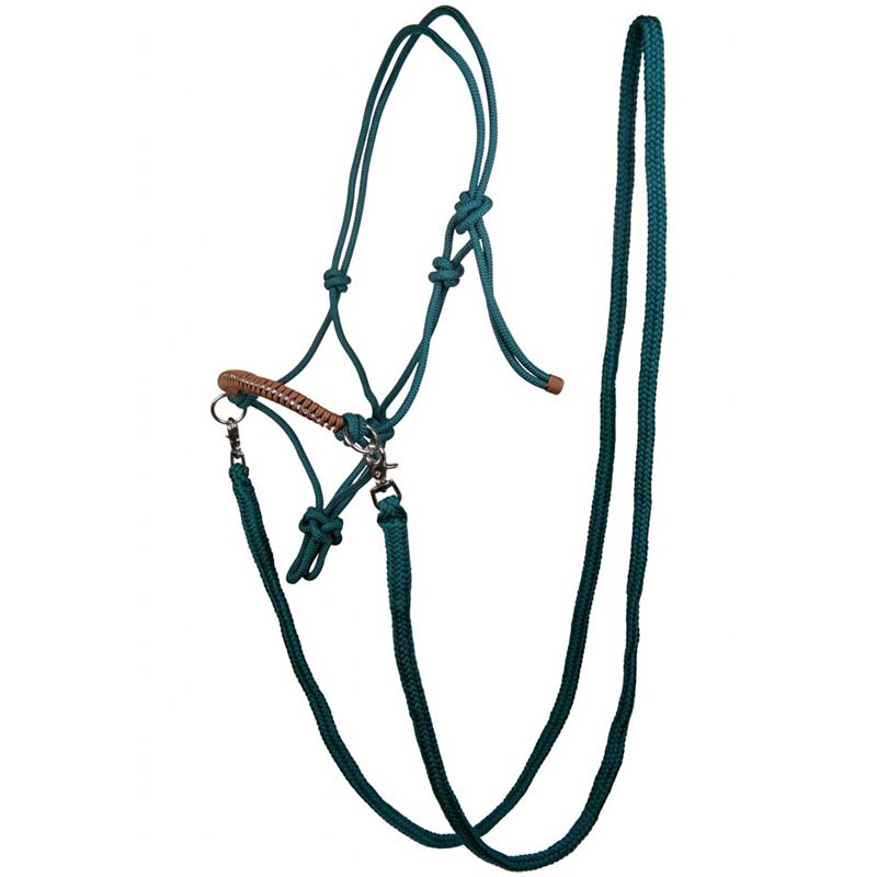 Hkm rope halter with reins strass model