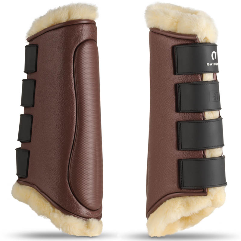 Gatusos dressage rear tendon boots royal synthetic shearling model
