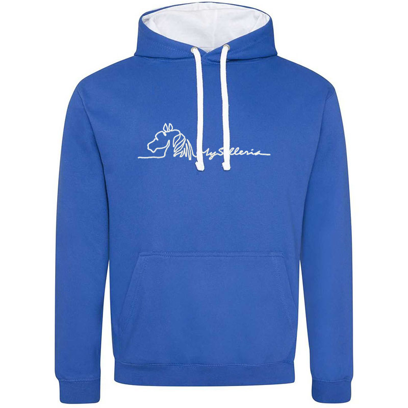 My selleria hoodie with embroidery unisex bicolor line