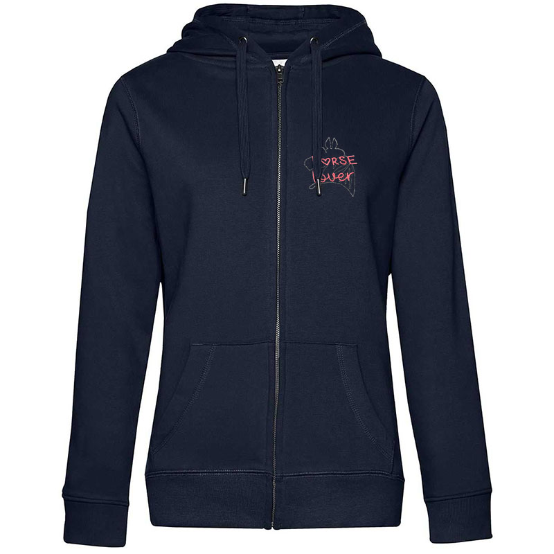 My selleria sweatshirt with zip horse lover embroidery